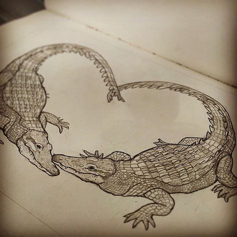 Alligator Tattoos For Women, See You Later Alligator Tattoo, Small Gator Tattoo, Alligator Tattoo Design, Cute Alligator Drawing, Alligator Sketch, Crocodile Sketch, Sarah Draws, Alligator Drawing