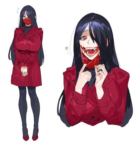 Kuchisake-onna Japanese Urban Legends, Portret Feminin, Female Monster, Monster Girl Encyclopedia, Anime Monsters, Haiwan Peliharaan, Arte Inspo, Urban Legends, Arte Horror