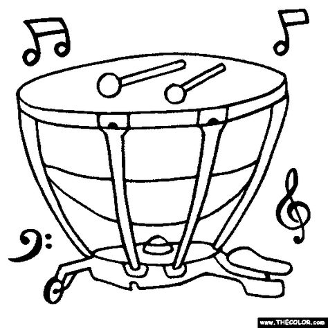 Timpani Coloring Page🌑Fosterginger.Pinterest.Com🌑More Pins Like This One At FOSTERGINGER @ PINTEREST 🌑No Pin Limits🌑でこのようなピンがいっぱいになる🌑ピンの限界🌑 Triangle Instrument, Artwork Diy Paintings, Music Instruments Diy, Drawing Instruments, Music Themed Wedding, Diy Instruments, Note Tattoo, Music Drawings, Music Festival Poster