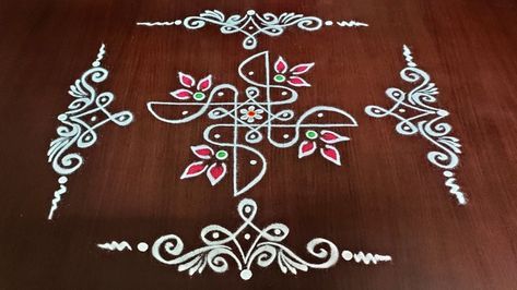 Border Kolam, Daily Rangoli Designs, Free Hand Designs, Easy Rangoli Designs Videos, Border Rangoli, Pulli Kolam, Very Easy Rangoli Designs, Rangoli Designs Photos, Rangoli Designs Simple Diwali