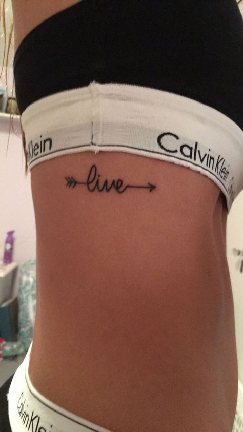 my arrow tattoo on the right side of my ribs. "Every time you get pulled back just remember you will live through it and be launched into happiness" ❤️ #arrow #ribtattoo #small Neat Tattoos, Tattoo Arrow, Small Rib Tattoos, Live Tattoo, Rib Tattoos For Women, Favorite Tattoos, Quote Tattoos, Henna Ideas, Tattoo Collection