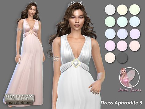 The Sims Resource - SIMYTHOLOGY Dress Aphrodite 3 Ts4 Cc, Cc Finds, The Sims Resource, Sims Resource, Lace Gown, Sims Cc, Aphrodite, The Sims, Sims 4