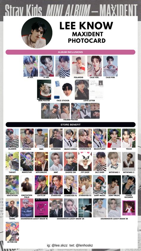 Stray Kids Maxident Album Pre-Order benefits Photocard and Inclusions Template Bang Chan Lee Know (Minho) Seo Changbin Hwang Hyunjin Han Jisung Lee Felix Kim Seungmin I.N (Yang Jeongin) Leeknow Maxident Photocard, Stray Kids Maxident Photocard Template, Maxident Album Photocards, Lee Know Pc Template, Seungmin Maxident Photocard, Lee Know Photocard Template, Maxident Lee Know, Lee Know Polaroid, Maxident Photocards