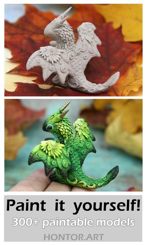 Fantasy Dragons, Clay Dragon, Polymer Clay Sculptures, Dragon Figurines, Animal Sculpture, Dragon Pictures, Clay Figurine, Clay Animals, Fantasy Creatures Art