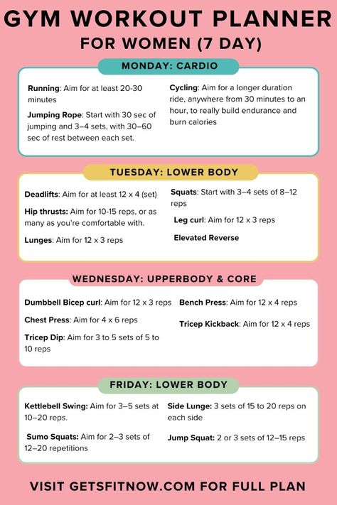 30-Day Gym Workout Plan for Women to Transform Your Body #Workout_To_Get_In_Shape #Squat_Challenge_For_Beginners #Workout_Challenge_For_Beginners #Workout_Challenge_Beginner https://www.theworldaccordingtome.org/fitness-health/1942179_30-day-ab-challenge-for-beginners-get-stronger-abs-step-by-step/?home-workout-for-women-to-burn-fat-and-get-fit Women’s Weekly Workout Routine, Women Gym Routine Workout Schedule, Twice A Day Workout Plan, Work Out Schedule For Women Beginner, Beginners Workout Schedule For Women, Gym Workout Schedule For Women Beginners, 30 Min Gym Workout Plan For Women, Workout Weekly Schedule For Women, Weekly Gym Workout Plan For Women Beginners