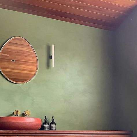 Profile Plastering London on Instagram: "Apple Green Microcement in this stunning unique bathroom. Really pleased to see this all come together, thanks to the brilliant design from @eleanor_rowbotham_interiors. 🍏🍎

@forcrete_ - micro armour" Green Microcement, Unique Bathroom, Apple Green, Come Together, Mood Board, London, Green, On Instagram, Instagram