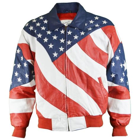 Michael Hoban Vintage Men's Stars and Stripes Embroidered Leather Jacket, 1980s For Sale Embroidered Leather Jacket, American Flag Fashion, Classic Leather Jacket, Embroidered Leather, Aviator Jackets, Denim Jacket Men, Denim Jacket Women, Tracksuit Women, Stars And Stripes