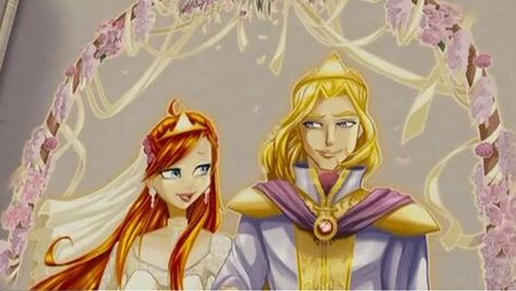 Wedding of King Sky & Princess Bloom Sky Winx Club, Bloom Sky, Wedding Parents, Bloom And Sky, Wind Club, Alternative Disney Princesses, Sky Wedding, Winx Bloom, Winx Club Bloom