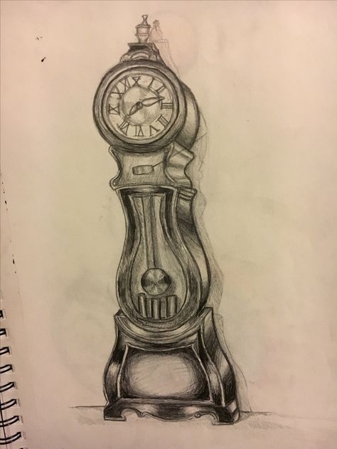 Grandfather clock from my school library Grandfather Clock Sketch, Grandfather Clock Drawing, Doodle 101, Chris Tattoo, Leaving Cert, Clock Drawings, Hipster Drawings, Chalk Ideas, Pencil Drawings Of Girls