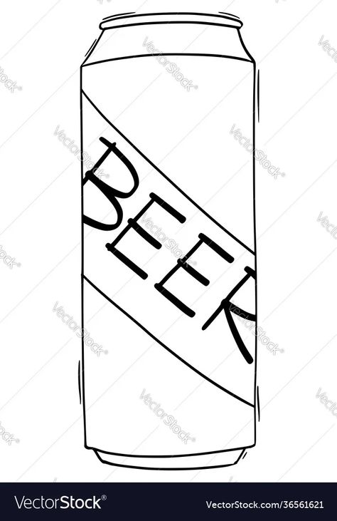 Beer tin or can drawing cartoon vector image Beer Can Drawing, Drinks Drawing, Stella Beer, Can Drawing, Beer Drawing, Simpsons Drawings, Drawing Guides, Chalkboard Designs, Drawing Vector