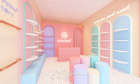 Small Boutique Store Design, Kids Clothing Store Design, Gift Shop Interiors, Nail Salon Interior, Flower Shop Design, Bakery Store, Clothing Store Interior, Cute Store, Clothing Store Design