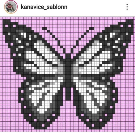 Butterfly Pixel Art 32x32, Pixel Butterfly, Butterfly Cross Stitch Pattern, Pixel Grid, Colorwork Chart, Halloween Cross Stitch Patterns, Animal Cross Stitch, Butterfly Cross Stitch, Pixel Crochet