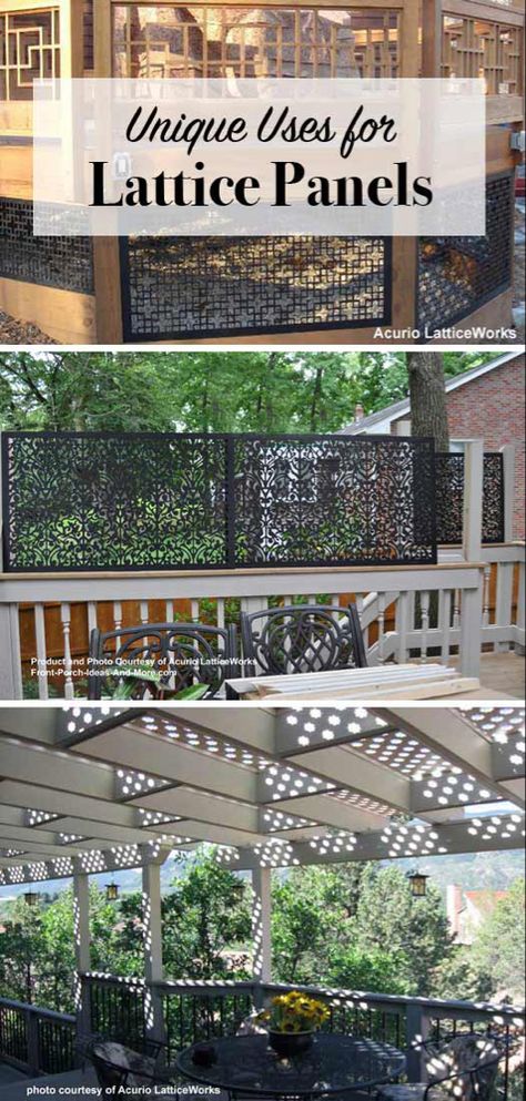 Patio Ideas Australia, Porch Skirting, Privacy Lattice, Vinyl Lattice Panels, Lattice Panels, Wood Lattice, Curved Pergola, Small Pergola, Black Lattice