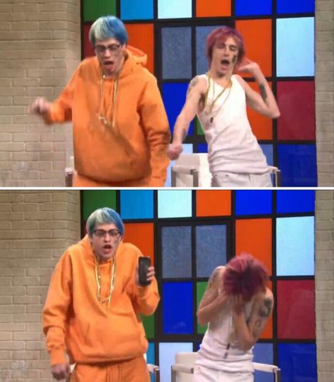 Pete And Timothee Snl, Pete Davidson And Timothee Chalamet Halloween Costume, Duo Celebrity Costumes, Pete Davidson And Timothee Chalamet Costume, Iconic Duos To Dress Up As, Yeet Skirt Halloween Costume, Pete And Timothee Snl Costume, Iconic Celebrity Outfits Spirit Week, Funny Dynamic Duos