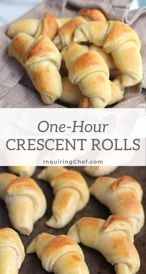 Yeast Crescent Rolls, Creasant Roll Recipes, Easy Crescent Roll Recipes, Roll Dough Recipe, Easy Crescent Rolls, Homemade Crescent Rolls, Easy Rolls, Crescent Roll Recipes, Crescent Roll Dough