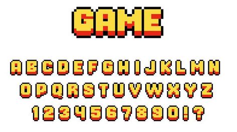 Computer Science Projects, Game Font, Pixel Game, Pixel Font, Pixel Art Tutorial, Gaming Tattoo, Pixel Art Characters, Pixel Art Games, Pixel Games