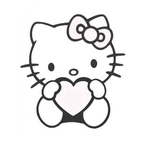 Chicano Drawings Hello Kitty, Simple Chicano Drawings, Simple Tattoo Stencils, Sanrio Tattoos, Cartoon Paintings, Valentine Drawing, Hello Cat, Monkey Drawing, Hello Kitty Colouring Pages