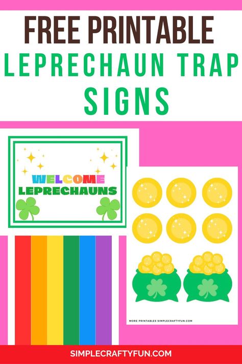 Leprechaun trap free printable signs to decorate a leprechaun trap Printable Leprechaun Trap, Leprechaun Trap Printable Free, Leprechaun Trap Printable, Leperchaun Trap, Leprechaun Trap Project, Leprechaun Trap, Cute Kids Crafts, Teaching Holidays, Kindergarten Art Projects