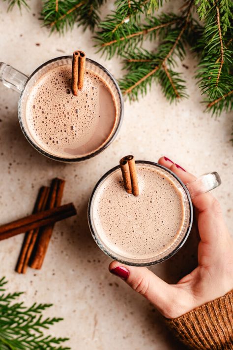 Healthy, Homemade Hot Cocoa Mix Recipe {Hot Cacao} - Miss Allie's Kitchen Hot Chocolate With Almond Milk, Homemade Hot Cocoa Mix Recipe, Hot Cocoa Mix Gift, Cacao Hot Chocolate, Cocoa Mix Recipe, Healthy Cocoa, Healthy Hot Chocolate Recipe, Lemon Blueberry Muffins Recipe, Hot Cacao