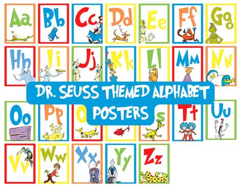 Dr Seuss Classroom Theme Preschool, Dr Seuss Alphabet Letters Free Printable, Dr Seuss Classroom Door Decorations, Doctor Suess Classroom, Dr Seuss Classroom Theme, Dr Seuss Classroom Door, Dr Seuss Printables, Teaching Classroom Decor, Classroom Items