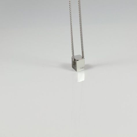 Cube Pendant, Mens Sterling Silver Necklace, Georgetown Tx, Geometric Necklace, World View, Mens Pendant, Square Earrings, Men's Necklace, Necklace Sterling Silver