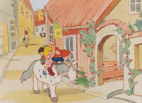 The Pippi that never was (Youichi Kotabe) Hayao Miyazaki Art, Miyazaki Art, Vintage Cartoons, Pippi Longstocking, Art Mignon, Ghibli Art, Hayao Miyazaki, Art Et Illustration, Miyazaki