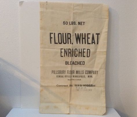 RESERVED: Vintage Pillsbury Flour Sack Charcoal Packaging, Vintage Flour Sacks, Flour Bag, Quilt History, Pillsbury Dough, Flour Sacks, Kraft Packaging, Miller Homes, Flour Mill