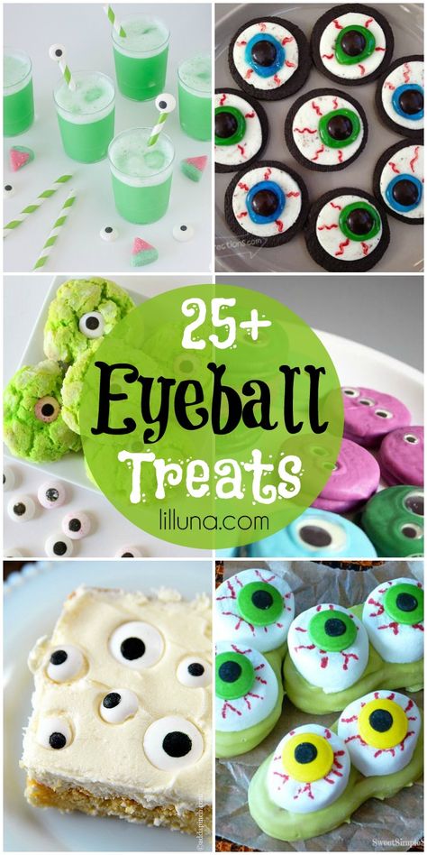 25+ Eyeball Treats - lots of spooky (and TASTY) Halloween eyeball treats! { lilluna.com } Eyeball Treats, Halloween Eats, Treats For Halloween, Halloween Punch, Halloween Fruit, Halloween Eyeballs, Spooky Treats, Halloween Dinner, Halloween Goodies