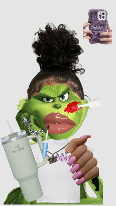 BADDIE GRINCH #glowup 💚🤩 Baddie Grinch, Preppy Characters, Preppy Grinch, Preppy People, Funny Grinch, Funny Pix, Short Movie, Very Funny Pictures, The Grinch