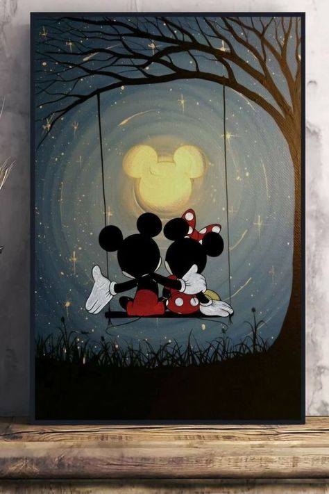 Big Canvas Paintings Easy, Painting Ideas On Canvas Disney, Disney Paintings, Cute Paintings, Painting Art Projects, Big Canvas, Painting Art, Painting Ideas, Art Projects