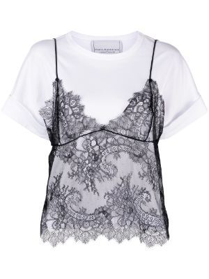 Philosophy di Lorenzo Serafini - Farfetch Resort Fashion, Badass Style, Lace Tshirt, Casual Day Dresses, Lorenzo Serafini, Fashion Logo, Upcycle Clothes, Fashion Details, Cotton T Shirt