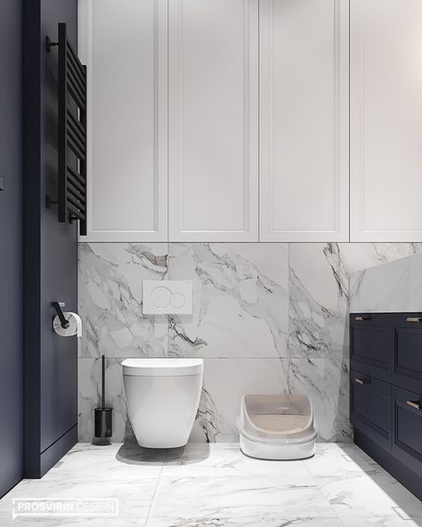 AZURE on Behance Classic Toilet Design, Modern Classic Bathroom, Modern Classic Interior, Baths Interior, Elegant Interior Design, Modern Rustic Decor, Washroom Design, Classic Bathroom, Toilet Design