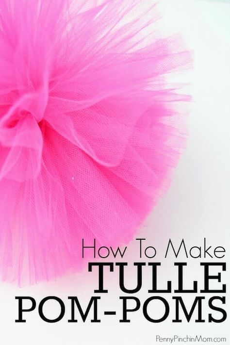 Tulle pom-poms are super simple to make and are the perfectly simple way to decorate a baby shower, bridal shower, wedding or party! Make them in several sizes for around $0.50 each! #DIY #babyshower #bridalshower #party #decorations #pompom #tullepompom #pompomtutorial #howtomakeatullepompom #PPM How To Make Pom Poms With Tulle, Diy Bridal Shower Decorations, Diy Tulle Poms, Pompon Tulle, Tulle Baby Shower, Tulle Pompoms, Simple Bridal Shower Decorations, Diy Babyshower, Pom Pom Tutorial