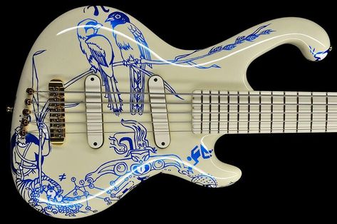 Bass Riffs, Painted Guitars, Music Tools, Bass Design, Sick Guitars, Guitar Artwork, Instruments Art, Taylor Guitars, Guitar Room