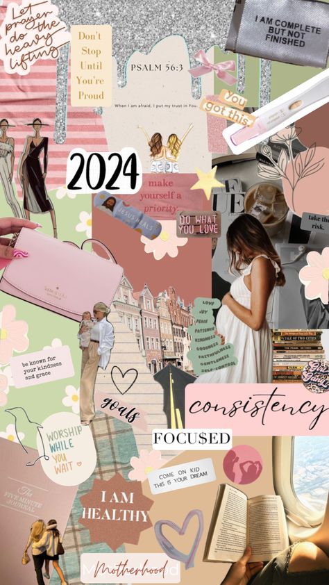 #visionboard2024 #newyear #2024 Family Manifestation, Manifest Baby, Pregnancy Affirmations, Vision Board Collage, Happy Pregnancy, Jesus Heals, Inspo Quotes, Love Joy Peace, Self Control