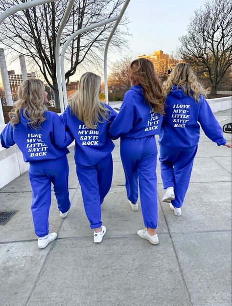 Big And Lil Shirts, Big Little Shirts Sorority Reveal, Simple Big Little Reveal, Big Little Sweatshirts, Big Lil Reveal Themes Funny, Big Little Captions Instagram, Sorority Sweat Sets, Cute Big Little Themes, Big Little Sorority Themes