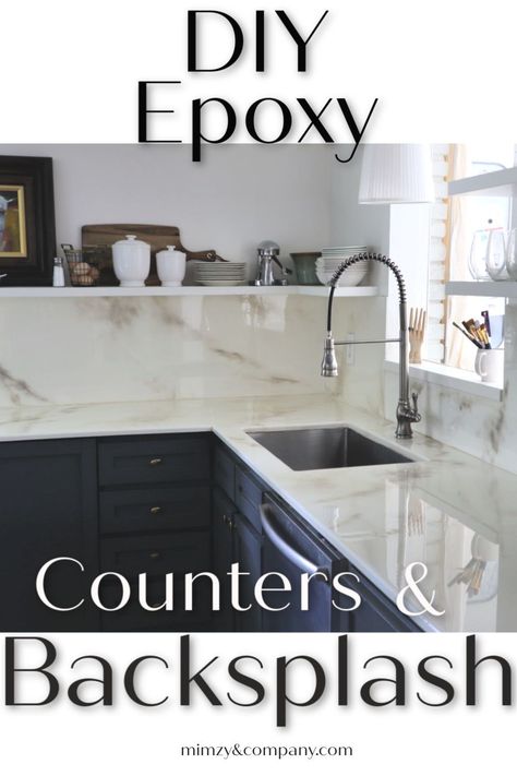 Make a huge impact in you kitchen...epoxy counters and backsplash. White Epoxy Countertop, Diy Epoxy Countertop, Epoxy Counters, Kitchen Counter Diy, Painting Kitchen Countertops, Resin And Wood Diy, Countertop Backsplash, Diy Kitchen Countertops, Diy Kitchen Backsplash