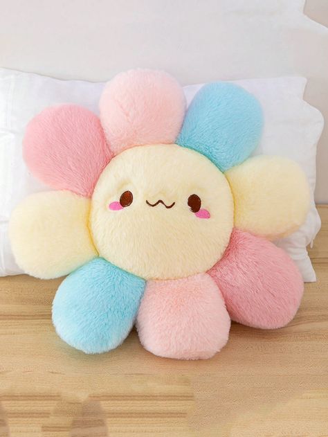 1pc Flower Design Decorative Pillow Preppy Pillows, Kawaii Pillow, Pastel Pillows, Big Pillows, Yellow Room, Preppy Room, Bedroom Pillows, Cute Pillows, Cute Stuffed Animals