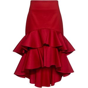 Alexis - Kristyn High-Low Layered Ruffled Skirt Detail Couture, Layered Ruffle Skirt, Ruffle Skirts, Frilly Skirt, Skirt Tiered, Twill Skirt, African Skirts, Flounce Skirt, Tiered Ruffle Skirt