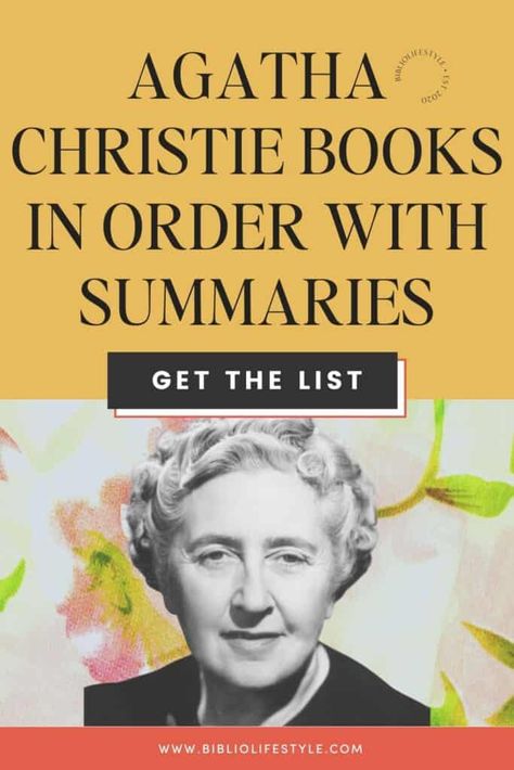 Agatha Christie Books in Order with Summaries Agatha Christie Books In Order, Agatha Christie Books List, Mystery Books Worth Reading, Historical Mystery Books, Books Mystery, Books To Read Before You Die, Agatha Christie Books, British Books, Book Club Reads