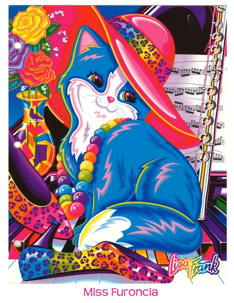 A very cute and colorful kitty! Lisa Frank Stickers, Princesa Disney, Lisa Frank, 90s Kids, Cat Art, A Cat, Childhood Memories, Animal Art, Art Inspo