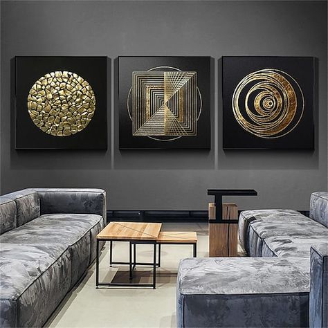 Luxury Wall Art, Modern Pictures, Inspire Me Home Decor, Artwork Pictures, Decoration Inspiration, Living Room Pictures, Gold Geometric, Wall Art Pictures, Rooms Home Decor