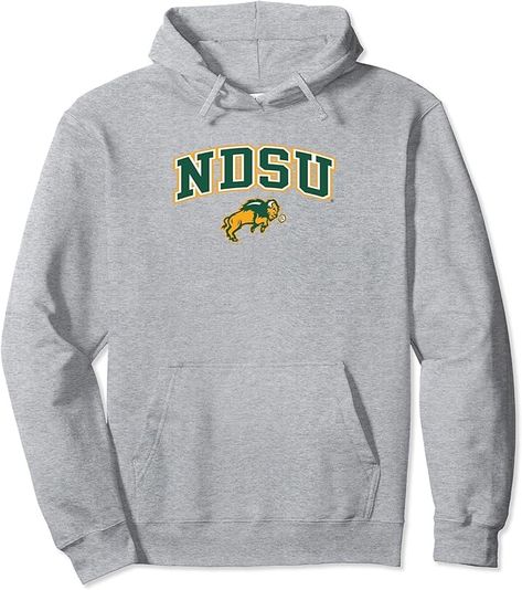 Amazon.com : North Dakota State Bison Arch Over Heather Gray Pullover Hoodie : Sports & Outdoors Sport Logos, Vanderbilt Commodores, Baseball Vintage, Georgia Tech Yellow Jackets, University Of Iowa, Cowboy Outfits, Fabric Cuff, Arizona State, Clothing Logo