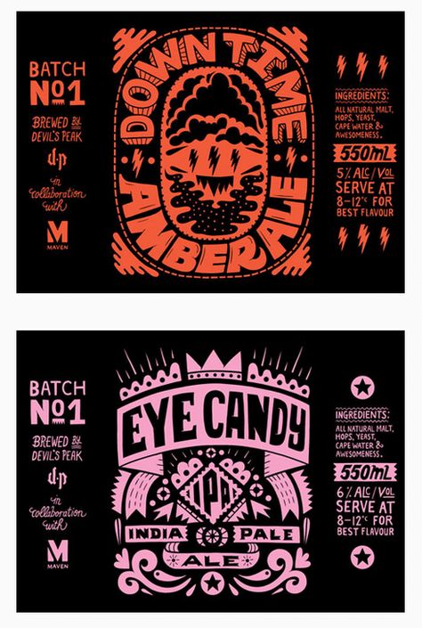 Craft Beer Label Design Illustrations, Cool Beer Labels, Beer Design Packaging, Beer Labels Design, Beer Label Design Ideas, Edgy Packaging Design, Craft Beer Illustration, Beer Bottle Label Design, Brewery Graphic Design