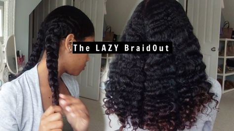 2 Cornrow Braids, Braid Out Natural Hair, 3c 4a Hair, 4 Braids, 4a Hair, Natural Hair Transitioning, Blowout Hair, Two Braids, Braid Out