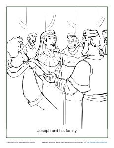 Joseph and His Family Coloring Page Joseph In Egypt, Bible Coloring Sheets, Bible Heroes, Preschool Designs, Family Coloring Pages, Coat Of Many Colors, Christian Crafts, Bible Coloring Pages, Date Today