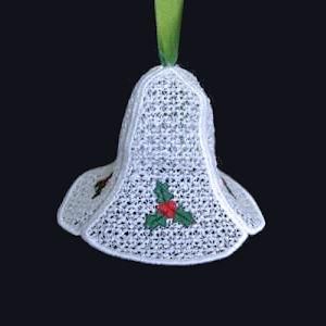 Christmas FSL Bells | OregonPatchWorks Free Standing Lace Machine Embroidery, Cow Skull Decor, Stitch Delight, Giant Butterfly, Doilies Crafts, Freestanding Lace Embroidery, Free Standing Lace, Largest Butterfly, Christmas Bell