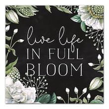 Live Life in Full Bloom Canvas Art Blackboard Ideas, Chalkboard Flowers, Spring Chalkboard, Chalkboard Art Quotes, Chalkboard Wall Art, Live Life In Full Bloom, Blackboard Art, Spring Wall Decor, Chalk Wall