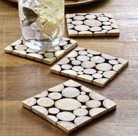 Branch Coasters Wood Coasters Diy, Parquet Pattern, Wood Burning Crafts, Cool Woodworking Projects, Diy Coasters, Wooden Design, Wooden Coasters, Woodworking Techniques, Easy Woodworking Projects