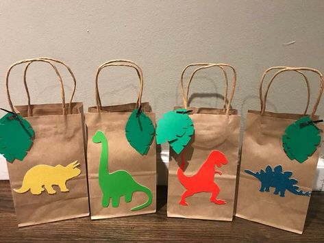 Dinosaur Goodie Bags, Dinosaur Favors, Block Birthday Party, Dinosaur Birthday Theme, Birthday Theme Decoration, Boys 1st Birthday Party Ideas, Dinosaur Party Favors, Dino Birthday Party, North Hills